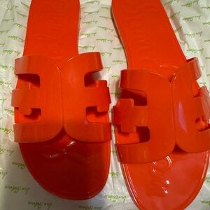 Sam Edelman Bay Jelly, Bright Poppy Sandals with Cut-Out Design